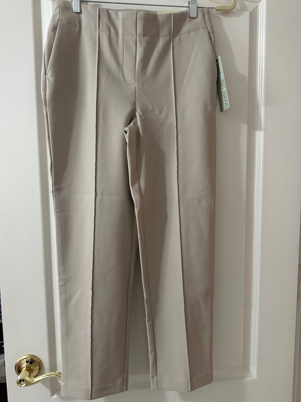 Rachel Zoe Beige Tailored Front-Crease Pants